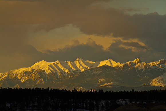 Sun Sets Over Canadian Rockies