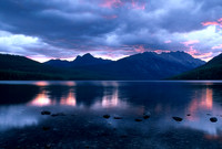 Rising Sun at Kintla Lake in Glacier National Park
